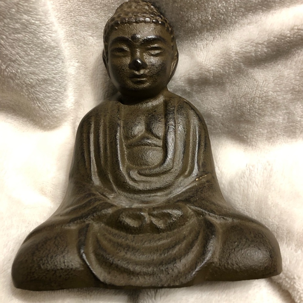 Bronze-Tone Buddha Statue Home Art - Serene Meditation Accent